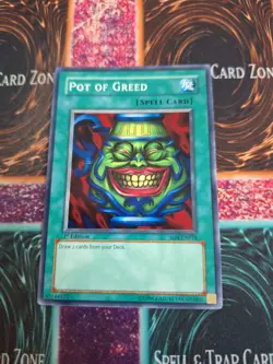 Yugioh Pot of Greed SD4-EN018 Common 1st Edition Near Mint - Image 1