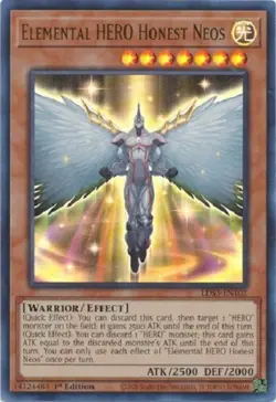 Yugioh Elemental HERO Honest Neos - 1st Ed Ultra Rare NM - Free Holographic Card - Image 1