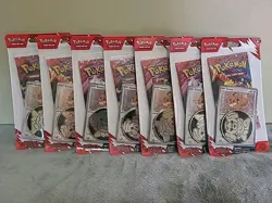 LOT OF 10 Pokemon Destined Rivals FACTORY SEALED Blister Packs w/Promo Card+Coin - Image 2