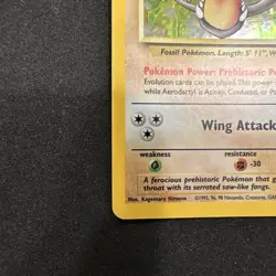 Pokemon TCG English LP Aerodactyl 1/62 Fossil Holo Rare Vintage Card WOTC - Image 2
