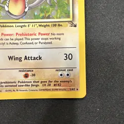 Pokemon TCG English LP Aerodactyl 1/62 Fossil Holo Rare Vintage Card WOTC - Image 3