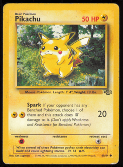 PIKACHU Jungle 60/64 Pokemon WOTC Card Unlimited MP - Image 1