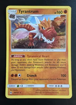Tyrantrum 69/131 Holo Rare SM Forbidden Light Pokemon Card LP - Image 1
