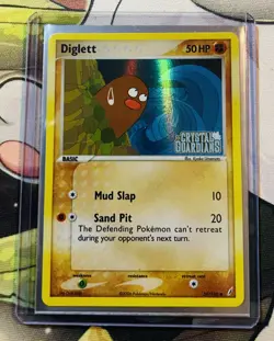 Diglett 50/100 Common Crystal Guardians Holo Stamped Pokemon Card - Image 1