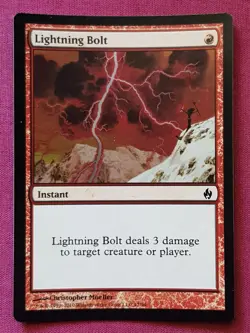 Magic The Gathering PDS FIRE AND LIGHTNING FOIL LIGHTNING BOLT red card MTG - Image 1
