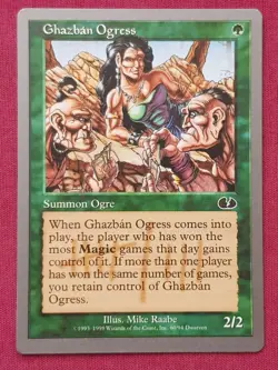 Magic The Gathering UNGLUED GHAZBAN OGRESS green card MTG - Image 1