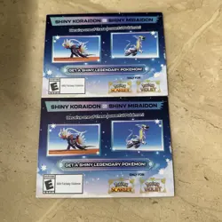 2x Shiny Koraidon & Miraidon Pokemon Scarlet Violet Code Card - Gamestop - Image 2