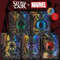 Raised Foil VENOM LANDS Mana Symbiote Marvel Spider-Man Secret Lair MTG PREORDER - Image 1