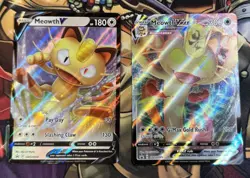 Pokemon TCG - Promo Set Meowth V SWSH004 & Meowth VMAX SWSH005 Promos - LP - Image 1
