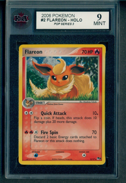 2006 Pokemon POP Series 3 #2 Flareon Holo KSA 9 Mint - Image 1