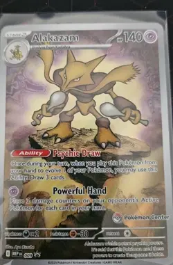 Pokemon Center Stamped Alakazam 009 Pokemon Mega Evolutions - ETB Promo - Image 1