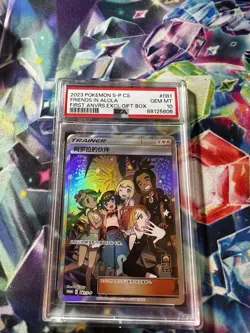 2023 Pokemon S-P CS Friends In Alola First ANVRS.EXCL.GIFT Box 071/S-P PSA 10 - Image 1