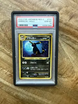 2000 Pokemon Japanese Neo 2 Crossing The Ruins Umbreon #197 Holo Rare PSA 10 - Image 1