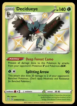 POkemon TCG Shining Fates: Shiny Vault #SV003/SV122 Decidueye NM - Image 1