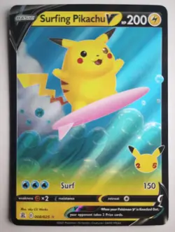 Surfing Pikachu V 008/025 | Ultra Rare | Celebrations | Pokemon TCG | LP - Image 1