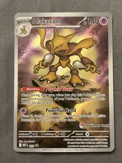 Alakazam Pokemon Center Stamped Mega Evolutions Exclusive Promo 009 Near Mint - Image 1