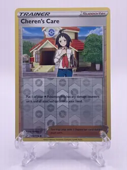 🔥Pokemon TCG Cheren's Care-Trainer-Brilliant Stars-134/172-Reverse Holo-M/NM!🔥 - Image 1