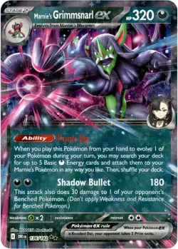 Pokemon - Marnie's Grimmsnarl ex 136/182 Double Rare - TCG Destined Rivals - NM - Image 1