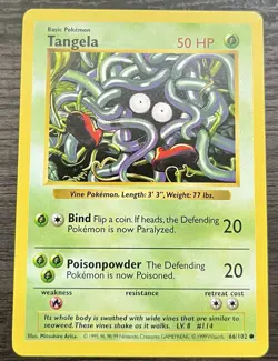 Shadowless Tangela 66/102 Pokemon TCG WOTC Base Set MINT - Image 1