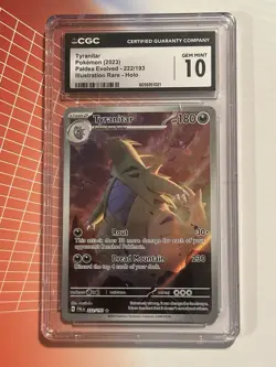 Pokemon Card Tyranitar 222/193 Paldea Evolved - 2023 CGC 10 GEM MINT - Image 1
