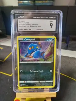 SWIRL CGC 9 MINT Pokemon Card Croagunk SWSH 245 Promo Lost Origin - Image 1