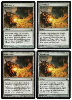Shriekhorn x4 4x 2011 Mirrodin Besieged PLAYSET Colorless Artifact MTG NM AZ1 - Image 1