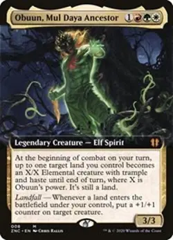Obuun, Mul Daya Ancestor (Extended Art) [Zendikar Rising Commander] Magic MTG - Image 1