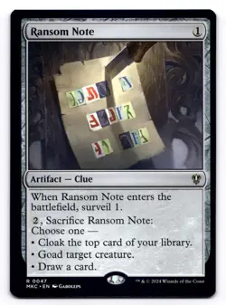 Ransom Note (0047) NM Commander: Murders at Karlov Manor 0047 MTG Regular - Image 1