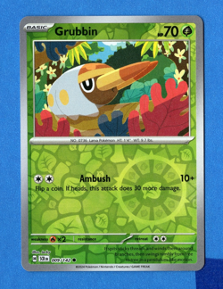 Pokemon - Grubbin - 009/142 - Reverse Holo - Stellar Crown - Image 1