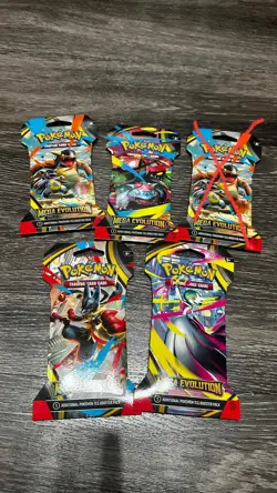 Pokemon TCG Mega Evolution Sleeved Booster Pack Art Bundle [Set of 4] - Image 1