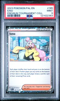 2023 POKEMON PAL EN-PALDEA EVOLVED IONO PREM TOURNAMENT COLL #185 IONO PSA 9 - Image 1