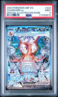 2023 POKEMON OBF EN-OBSIDIAN FLAMES SPECIAL ILLUSTRATION RARE CHARIZARD EX PSA 9 - Image 1