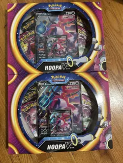 Pokemon TCG 2x Hoopa V Box & 2x Pokemon Pikachu V Box Lot - Image 1