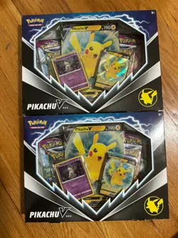 Pokemon TCG 2x Hoopa V Box & 2x Pokemon Pikachu V Box Lot - Image 2