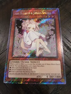 Yugioh Ash Blossom & Joyous Spring RA04-EN025 Platinum Secret Rare 1st Ed NM - Image 1