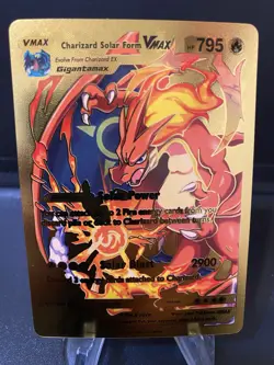 Charizard Solar Form Vmax Gold Foil Fan Art Pokemon Card Power - Image 1