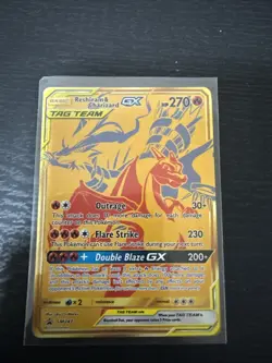 Pokemon TCG Reshiram and Charizard GX Tag Team Promo Card SM247 NM - Image 1