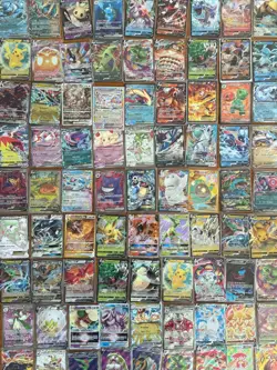 Pokemon Card Lot 10 Official English TCG Cards Ultra Rare EX GX V MEGA + HOLOS - Image 1