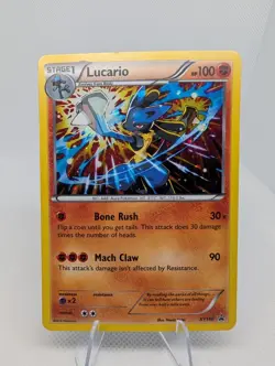 Pokemon 2016 Lucario Black Star Promo #XY140 Cosmos Holo Rare Tcg Card - LP - Image 1