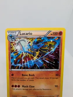 Pokemon 2016 Lucario Black Star Promo #XY140 Cosmos Holo Rare Tcg Card - LP - Image 2