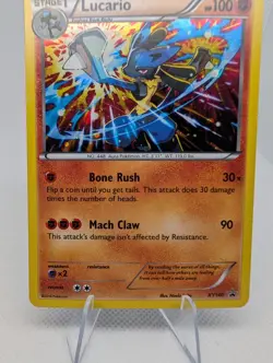 Pokemon 2016 Lucario Black Star Promo #XY140 Cosmos Holo Rare Tcg Card - LP - Image 3