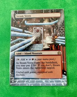 Steam Vents MTG Altered art MAGIC Hand Painted Card - Image 1