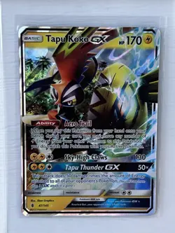 Pokemon TCG SM Guardians Rising Tapu Koko GX Holo Card 47/145 Ultra Rare - Image 1