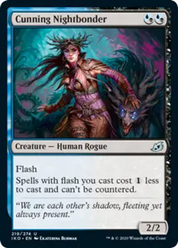 MTG Cunning Nightbonder - Foil, Ikoria: Lair of Behemoths, Lightly Played, Engli - Image 1