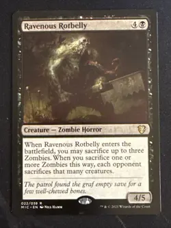 1x Ravenous Rotbelly (022) Commander Innistrad midnight hunt LP MTG Magic x1 MKE - Image 1