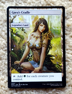 GAEA'S CRADLE : altered-art card for use with MTG : with sexy, busty babe! - Image 1