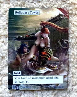 RELIQUARY TOWER : altered-art card for use with MTG : with busty, redhead babe! - Image 1