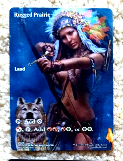 RUGGED PRARIE : altered-art card for use with MTG : with sexy Indian babe! - Image 1