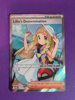 Lillie's Determination 169/132 Secret Rare Pokemon Mega Evolution Full Art NM/M - Image 1