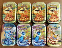 Pokemon 151 mini tins Lot Of 8, NO PACKS ! Comes With Poster Cards And Coins - Image 1